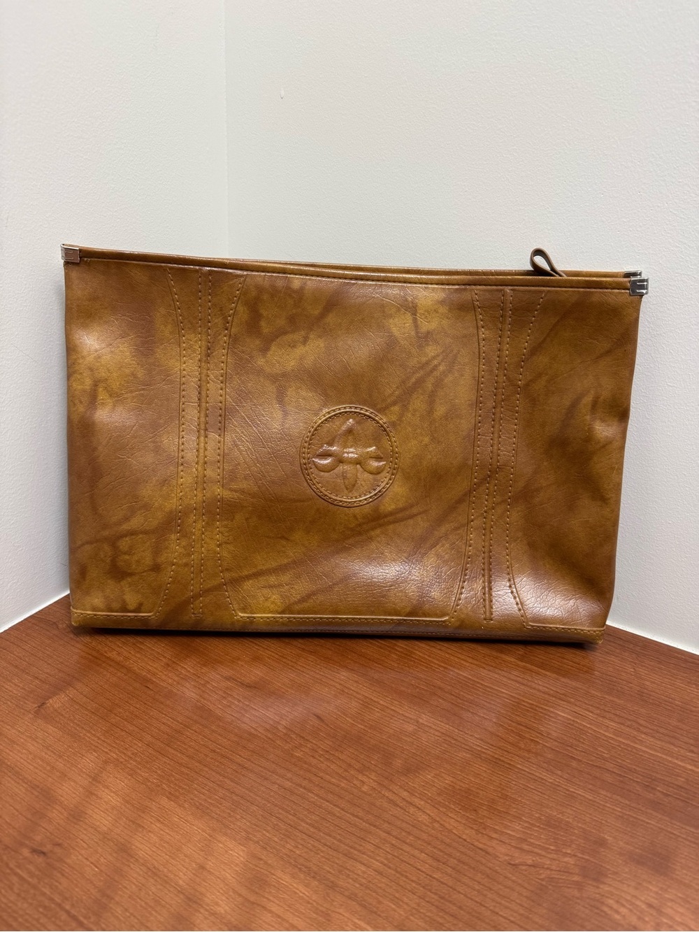 Vintage American Tourister 1975 Leather Portfolio Briefcase Brown Document Case